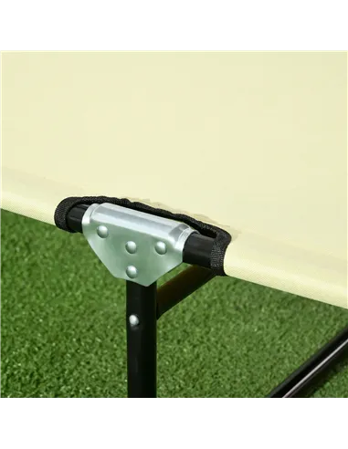 Outsunny Set of Two Metal Frame Folding Sun Loungers - Beige