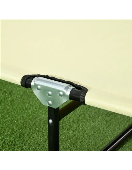 Outsunny Set of Two Metal Frame Folding Sun Loungers - Beige