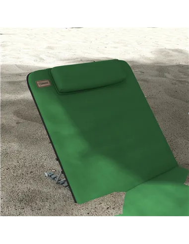 Outsunny Set of Two Metal Frame Beach Chairs, with Reclining Backs - Green