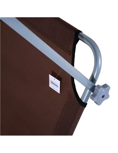 Outsunny 2 Pieces Outdoor Foldable Sun Lounger, 4 Level Adjustable Backrest Reclining Sun Lounger Chair with Angle Adjust Sun Sh