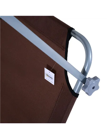 Outsunny 2 Pieces Outdoor Foldable Sun Lounger, 4 Level Adjustable Backrest Reclining Sun Lounger Chair with Angle Adjust Sun Sh