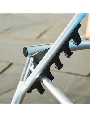 Outsunny Foldable Outdoor Sun Loungers Set of 2, Reclining Lounge Chair Camping Bed Cot with Pillow 4-Level Adjustable Back Alum