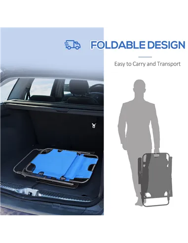 Outsunny 2 in 1 Folding Sun Lounger Reclining Garden Chair Set of 2 with 2-Level Adjustable Backrest, Outdoor Zero Gravity Recli