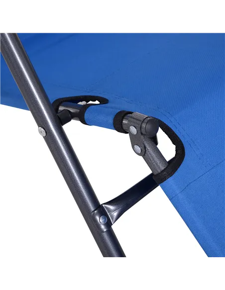 Outsunny 2 in 1 Folding Sun Lounger Reclining Garden Chair Set of 2 with 2-Level Adjustable Backrest, Outdoor Zero Gravity Recli