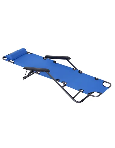 Outsunny 2 in 1 Folding Sun Lounger Reclining Garden Chair Set of 2 with 2-Level Adjustable Backrest, Outdoor Zero Gravity Recli