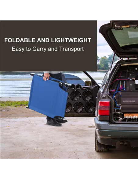 Outsunny 2 Piece Foldable Sun Loungers with 5-Position Adjustable Backrest, Outdoor Portable Recliner Chaise Lounge Chairs with 