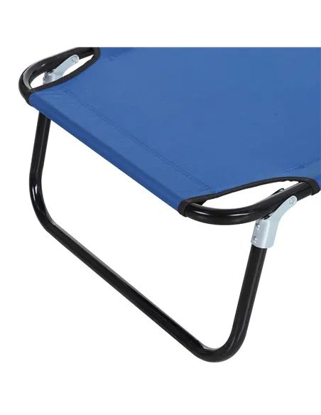 Outsunny 2 Piece Foldable Sun Loungers with 5-Position Adjustable Backrest, Outdoor Portable Recliner Chaise Lounge Chairs with 