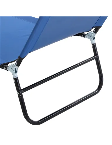 Outsunny 2 Piece Foldable Sun Loungers with 5-Position Adjustable Backrest, Outdoor Portable Recliner Chaise Lounge Chairs with 