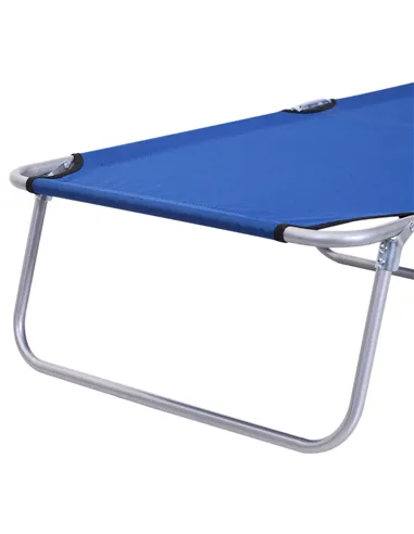 Outsunny 2 Pieces Outdoor Foldable Sun Lounger, 4 Level Adjustable Backrest Reclining Sun Lounger Chair with Angle Adjust Sun Sh