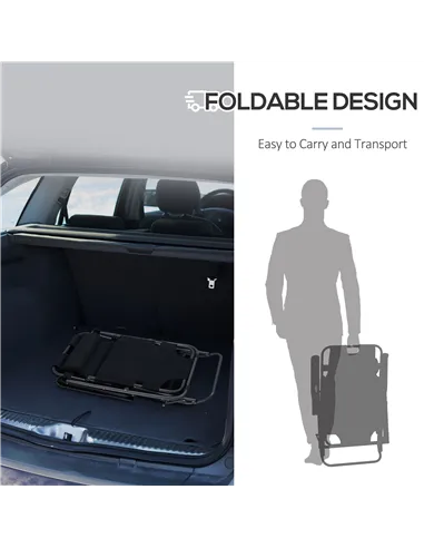 Outsunny 2 in 1 Folding Sun Lounger Reclining Garden Chair Set of 2 with 2-Level Adjustable Backrest, Outdoor Zero Gravity Recli