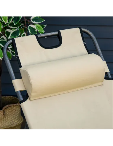 Outsunny 2 in 1 Folding Sun Lounger Reclining Garden Chair Set of 2 with 2-Level Adjustable Backrest, Outdoor Zero Gravity Recli