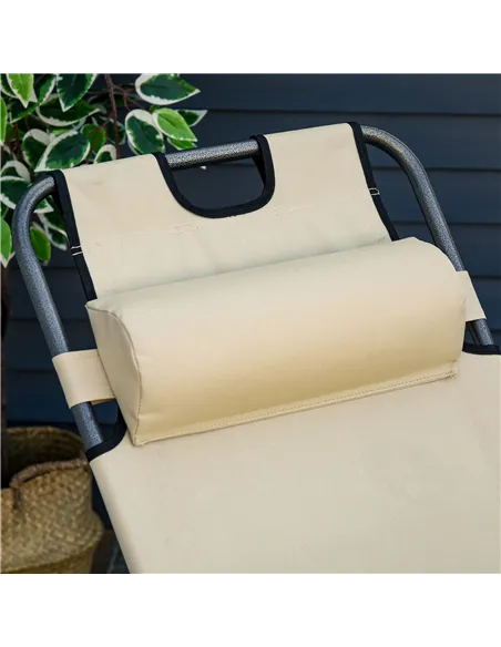 Outsunny 2 in 1 Folding Sun Lounger Reclining Garden Chair Set of 2 with 2-Level Adjustable Backrest, Outdoor Zero Gravity Recli