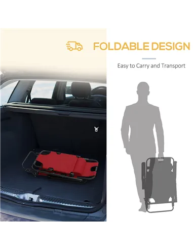 Outsunny 2 in 1 Folding Sun Lounger Reclining Garden Chair Set of 2 with 2-Level Adjustable Backrest, Outdoor Zero Gravity Recli