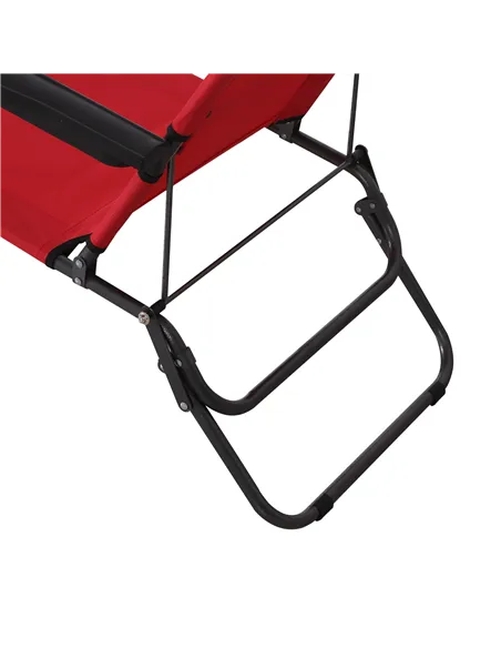 Outsunny 2 in 1 Folding Sun Lounger Reclining Garden Chair Set of 2 with 2-Level Adjustable Backrest, Outdoor Zero Gravity Recli