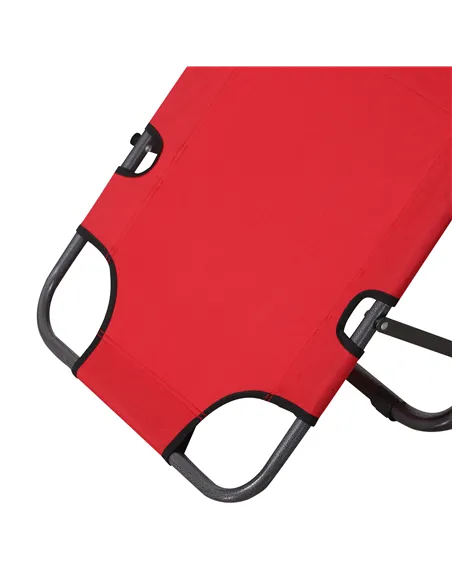 Outsunny 2 in 1 Folding Sun Lounger Reclining Garden Chair Set of 2 with 2-Level Adjustable Backrest, Outdoor Zero Gravity Recli