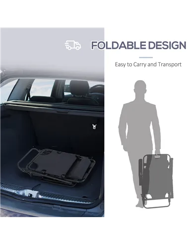 Outsunny 2 in 1 Folding Sun Lounger Reclining Garden Chair Set of 2 with 2-Level Adjustable Backrest, Outdoor Zero Gravity Recli