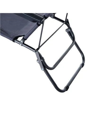 Outsunny 2 in 1 Folding Sun Lounger Reclining Garden Chair Set of 2 with 2-Level Adjustable Backrest, Outdoor Zero Gravity Recli