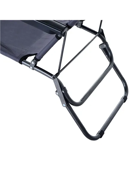 Outsunny 2 in 1 Folding Sun Lounger Reclining Garden Chair Set of 2 with 2-Level Adjustable Backrest, Outdoor Zero Gravity Recli