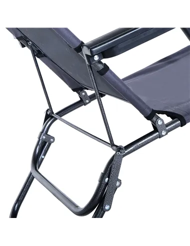 Outsunny 2 in 1 Folding Sun Lounger Reclining Garden Chair Set of 2 with 2-Level Adjustable Backrest, Outdoor Zero Gravity Recli