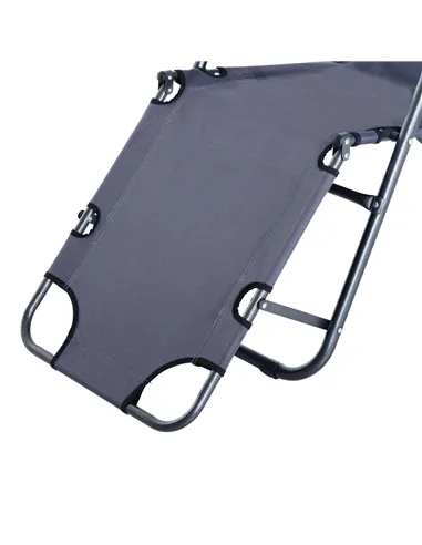 Outsunny 2 in 1 Folding Sun Lounger Reclining Garden Chair Set of 2 with 2-Level Adjustable Backrest, Outdoor Zero Gravity Recli