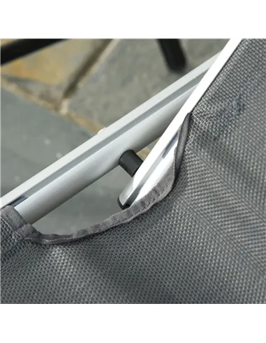 Outsunny Foldable Outdoor Sun Loungers Set of 2, Reclining Lounge Chair Camping Bed Cot with Pillow 4-Level Adjustable Back Alum