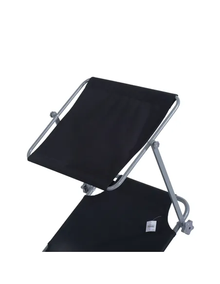 Outsunny 2 Pieces Outdoor Foldable Sun Lounger, 4 Level Adjustable Backrest Reclining Sun Lounger Chair with Angle Adjust Sun Sh