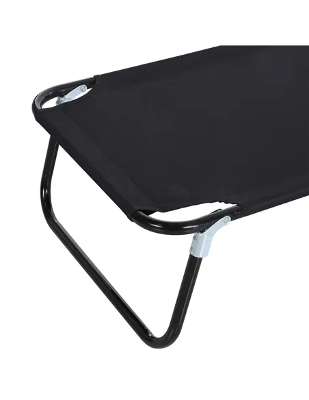 Outsunny 2 Piece Foldable Sun Loungers with 5-Position Adjustable Backrest, Outdoor Portable Recliner Chaise Lounge Chairs with 