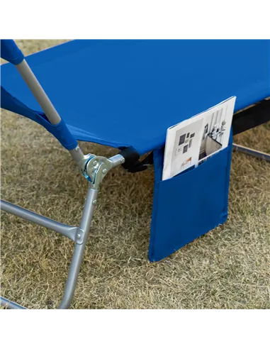 Outsunny 2 Pieces Foldable Sun Lounger with Reading Hole, Portable Sun Lounger with 5 Level Adjustable Backrest, Reclining Loung