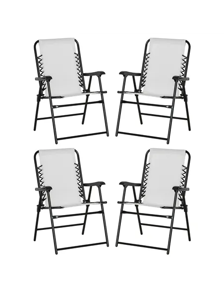 Outsunny  Pieces Patio Folding Chair Set, Outdoor Portable Loungers for Camping Pool Beach Deck, Lawn Chairs with Armrest Steel 