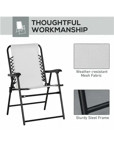 Outsunny  Pieces Patio Folding Chair Set, Outdoor Portable Loungers for Camping Pool Beach Deck, Lawn Chairs with Armrest Steel 