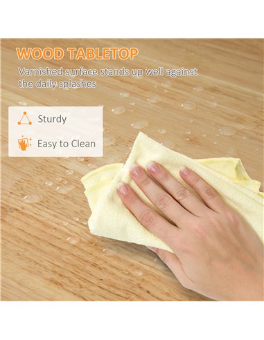 HOMCOM Rolling Kitchen Island Cart, Bar Serving Cart, Compact Trolley on Wheels with Wood Top, Shelves & Drawers for Home Dining