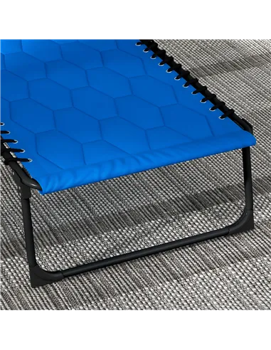 Outsunny Set of Two Sun Loungers, with Five-Position Reclining Backs - Blue