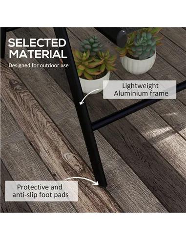 Outsunny Set of Two Padded Garden Chairs - Black