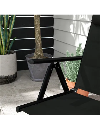 Outsunny Set of Two Padded Garden Chairs - Black