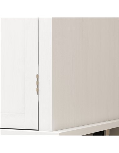 HOMCOM Rolling Kitchen Island Storage Trolley with Rubber Wood Top & Drawers for Dining Room, White