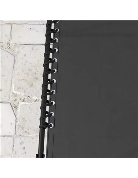 Outsunny Set of Two Folding Sun Loungers, with Four-Position Backs - Black