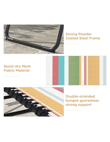 Outsunny Set of Two Folding Sun Loungers, with Four-Position Backs - Multicoloured