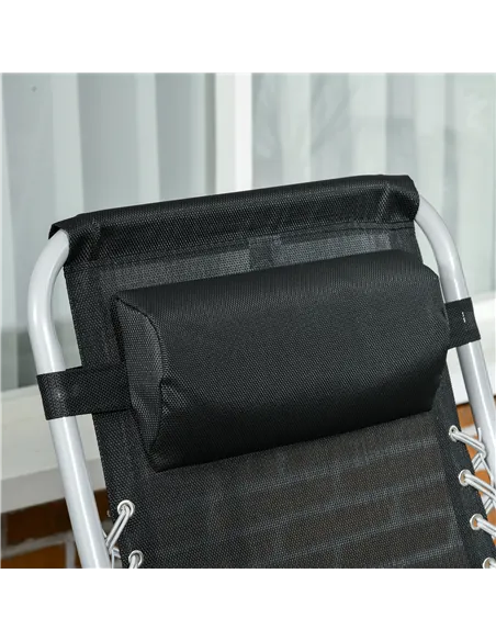 Outsunny 2pc Reclining Zero Gravity Sun Loungers ,Folding Chaise Lounge Chair with Cushions, Blue