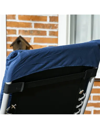 Outsunny 2pc Reclining Zero Gravity Sun Loungers ,Folding Chaise Lounge Chair with Cushions, Blue