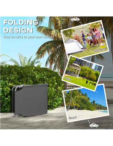 Outsunny Outdoor Foldable Sun Lounger Set of 2, 4 Level Adjustable Backrest Reclining Sun Lounger Chair with Angle Adjust Sun Sh