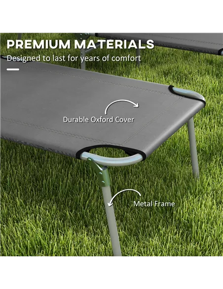 Outsunny Outdoor Foldable Sun Lounger Set of 2, 4 Level Adjustable Backrest Reclining Sun Lounger Chair with Angle Adjust Sun Sh