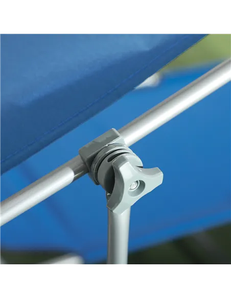 Outsunny Sun Lounger, with Adjustable Face Canopy - Bright Blue