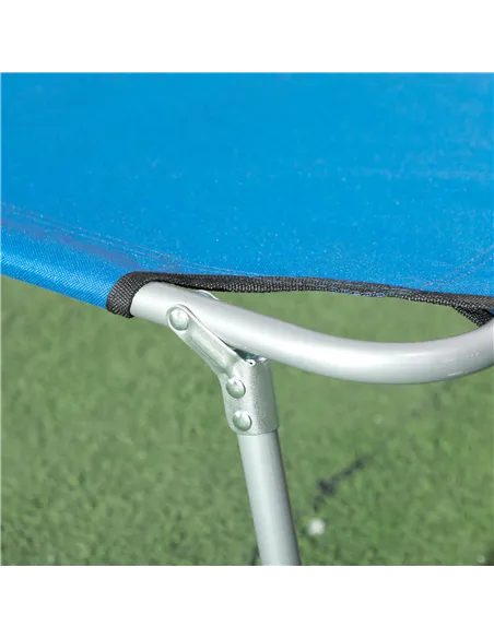 Outsunny Sun Lounger, with Adjustable Face Canopy - Bright Blue