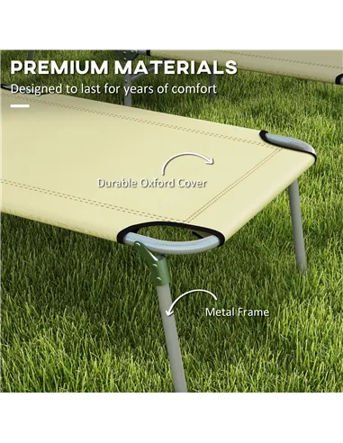 Outsunny Outdoor Foldable Sun Lounger Set of 2, 4 Level Adjustable Backrest Reclining Sun Lounger Chair with Angle Adjust Sun Sh