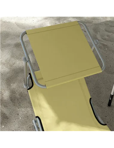 Outsunny Outdoor Foldable Sun Lounger Set of 2, 4 Level Adjustable Backrest Reclining Sun Lounger Chair with Angle Adjust Sun Sh