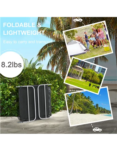 Outsunny Set of Two Steel Frame Sun Loungers, with Reclining Backs - Black