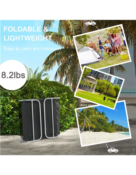 Outsunny Set of Two Steel Frame Sun Loungers, with Reclining Backs - Black