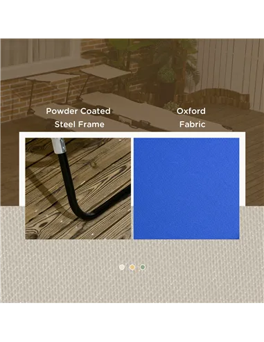 Outsunny Set of Two Folding Sun Loungers, with Adjustable Backs and Sun Canopies - Blue