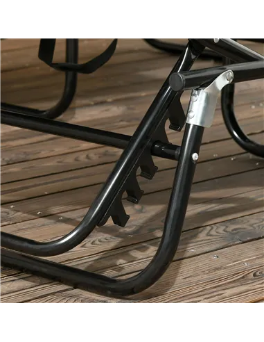 Outsunny Set of Two Folding Sun Loungers, with Adjustable Backs and Sun Canopies - Blue