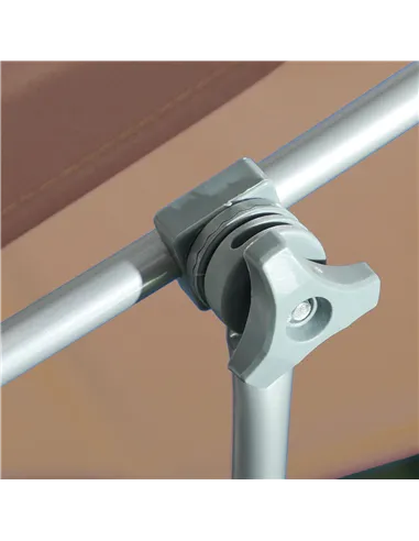 Outsunny Sun Lounger, with Adjustable Face Canopy - Brown